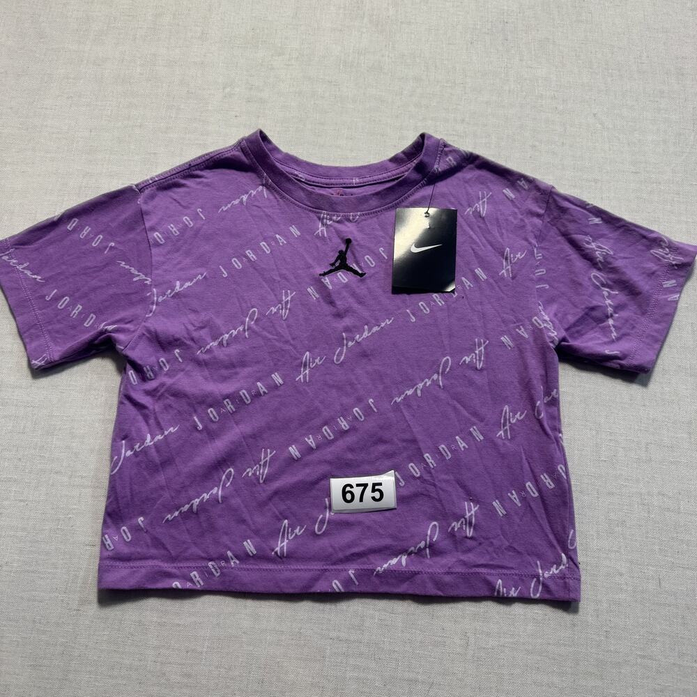 Jordan Essential Kids T-Shirt Girls Sz S Purple Brand New